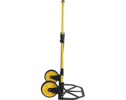 Gelbe Sackkarre mit zwei Rädern und ausziehbarer Stange