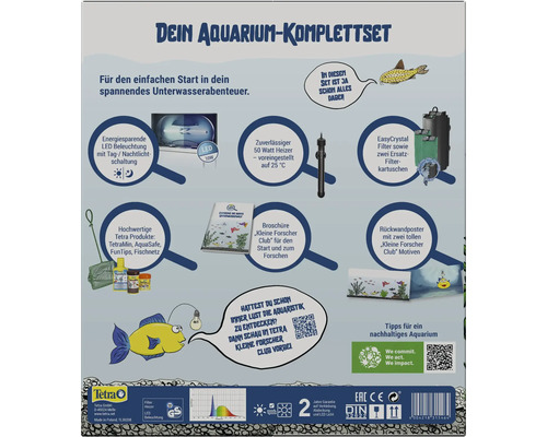 Tetra Aquarium Komplettset mit LED Beleuchtung, Filter, Heizer und Broschüre