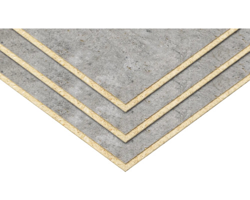 Trois panneaux de particules gris avec structure en bois