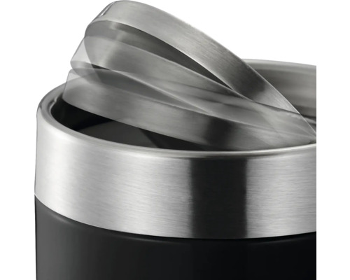 Detailansicht eines Abfallbehälters mit Schwingdeckel