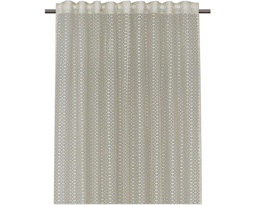 Rideau avec suspension à boucles et motif décoratif