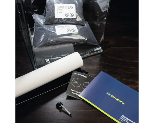 Accessoires d''aquarium avec substrat de fond, filtre, bande d''étanchéité, engrais et brochures