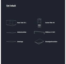 Aquarium DENNERLE Nano Tank Plant Pro 35 L, LED Beleuchtung Chihiros A II 401 inkl. Innenfilter, Abdeckscheibe, Sicherheitsunterlage, Einsteigerbroschüre