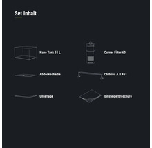 Aquarium DENNERLE Nano Tank Plant Pro 55 L, LED Beleuchtung Chihiros A II 451 inkl. Innenfilter, Abdeckscheibe, Sicherheitsunterlage, Einsteigerbroschüre ,