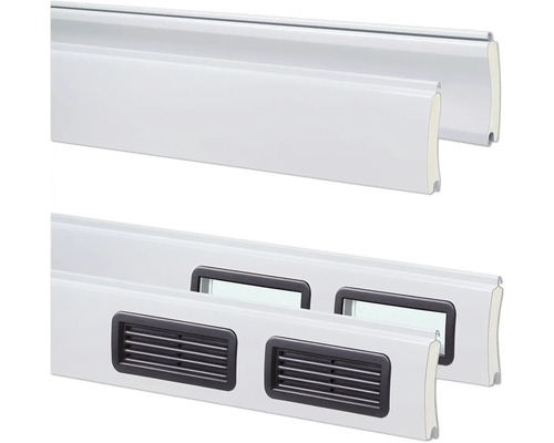 Lames de volet roulant avec grille de ventilation et hublot