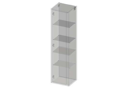 Armoire haute avec portes en verre et étagères
