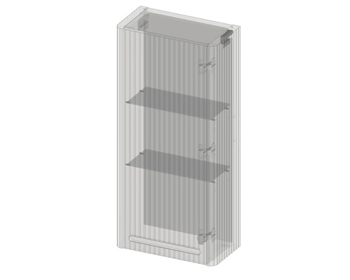 Badezimmerschrank mit zwei Regalböden zur Wandmontage