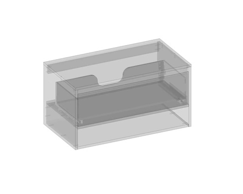 Transparente Kunststoffbox mit zwei Fächern zur Aufbewahrung