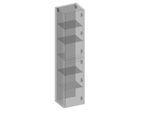 Armoire haute avec étagères et porte-serviettes