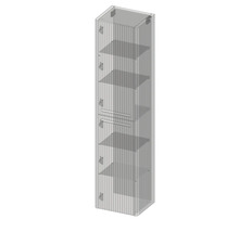 Hängehochschrank mit 2 Türen Devo Gloria 2.0 links BxHxT 40x172x33 cm stone grey supermatt geriffelt