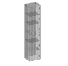 Hängehochschrank mit 2 Türen Devo Gloria 2.0 rechts BxHxT 40x172x33 cm perfect touch black geriffelt