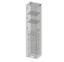 Armoire haute avec étagères et paniers métalliques