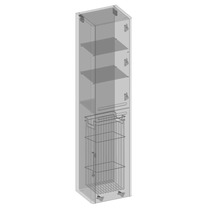 Hängehochschrank mit 2 Türen und Wäschekorb Devo Gloria 2.0 rechts BxHxT 40x172x33 cm perfect touch black glatt