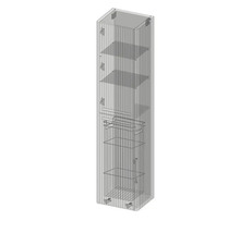 Hängehochschrank mit 2 Türen und Wäschekorb Devo Gloria 2.0 links BxHxT 40x172x33 cm perfect touch black geriffelt
