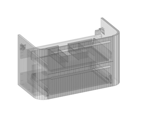 Vue dessinée d''un meuble sous-lavabo