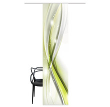 Porte coulissante avec motif abstrait et chaise