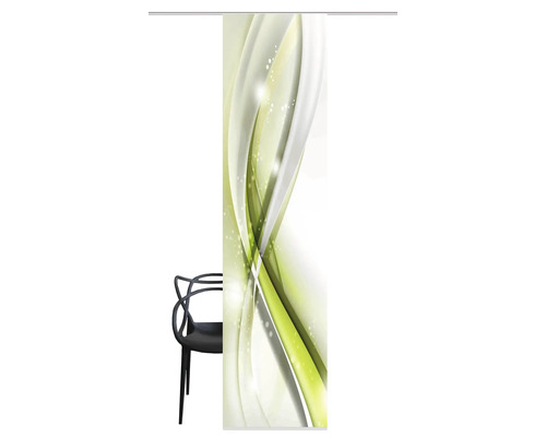 Porte coulissante avec motif abstrait et chaise