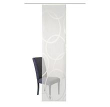 Panneau coulissant avec motif de cercle et chaise