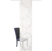 Panneau coulissant avec motif de cercles et chaise