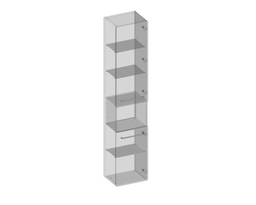 Armoire haute étroite avec plusieurs étagères