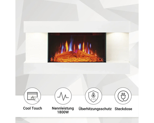 Elektrischer Kamin mit Flammeneffekt und Sicherheitsfunktionen