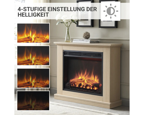 Elektrokamin mit vierstufiger Helligkeitseinstellung