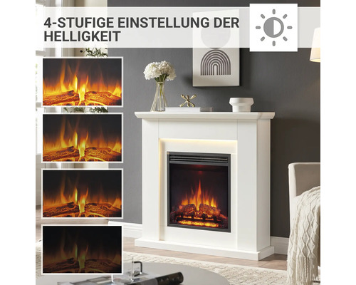 Dekorativer Elektrokamin mit vierstufiger Helligkeitseinstellung