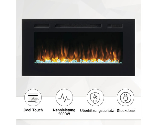 Elektrischer Kamin mit Flammeneffekt und Überhitzungsschutz