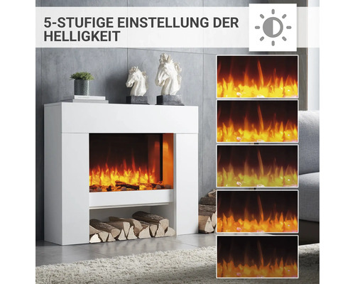 Elektrischer Kamin mit fünf Helligkeitsstufen