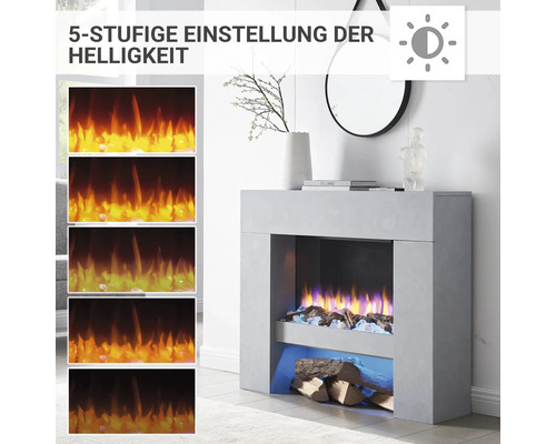 Cheminée électrique décorative avec cinq réglages de luminosité