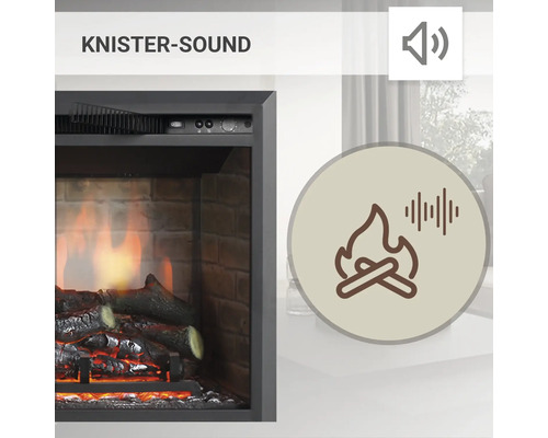 Elektrokamin mit Knistergeräusch-Funktion