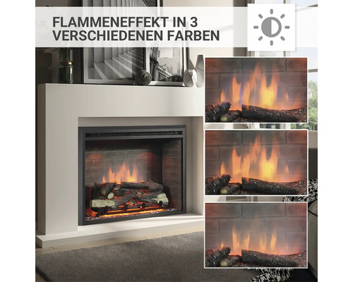 Elektrischer Kamin mit Flammen Effekt in drei Farben