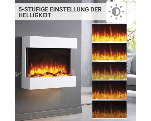 Dekorativer Elektrokamin mit fünfstufiger Helligkeitseinstellung