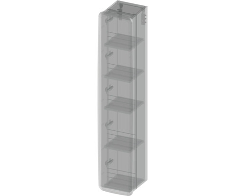 Schmaler Badezimmerschrank mit fünf Regalböden