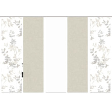 Schiebevorhang mit Blätterdesign und Stoffbahnen