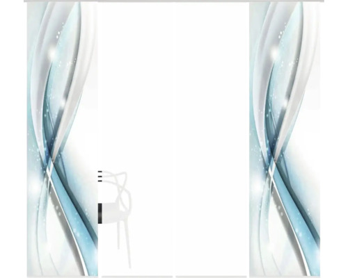 Porte coulissante avec motif ondulé abstrait