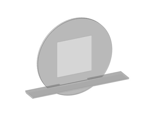 Présentoir de table de forme ronde avec fenêtre rectangulaire