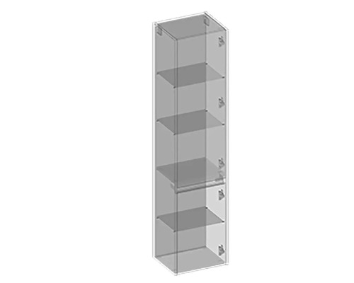 Armoire de salle de bain étroite avec cinq étagères