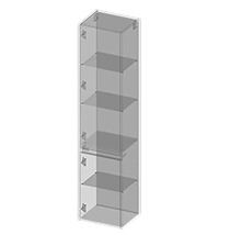 Armoire haute de salle de bains étroite avec cinq étagères