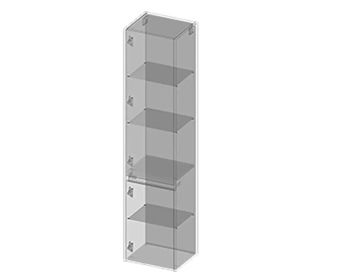 Armoire haute étroite avec cinq étagères pour le rangement