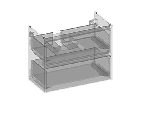 Badezimmer Unterschrank mit zwei Schubladen.