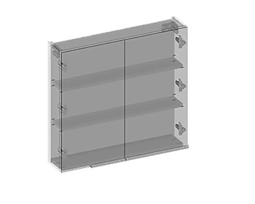 Schrank mit Einlegeböden und zwei Türen