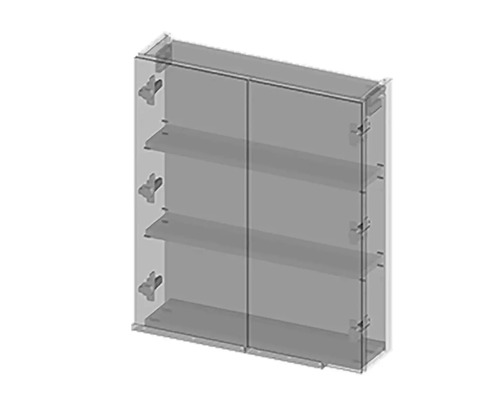 Medizinschrank mit Glastüren und Regalböden