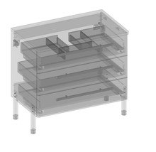 Waschtischunterschrank mit 3 Schubladen Devo Sonet BxHxT 84x75x49 cm structure dakar/Eiche/grey