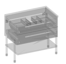 Waschtischunterschrank mit 2 Schubladen Devo Sonet BxHxT 84x75x49 cm structure white/Eiche/grey