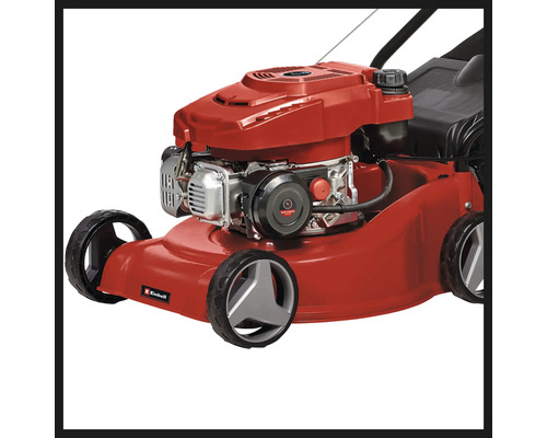 Benzinrasenmäher mit Motor und Rädern