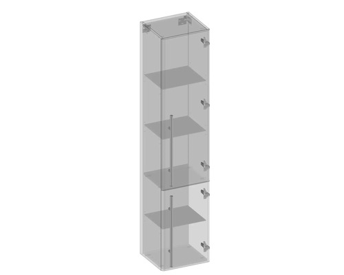 Armoire en verre étroite avec étagères pour salle de bain