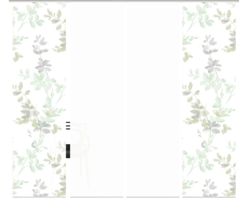 Panneau coulissant avec motif de feuilles