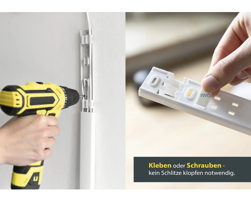 Installation einer Kabelführungsschiene mit Schrauben