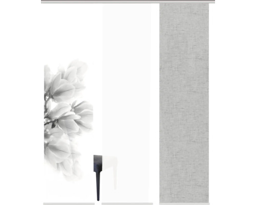 Panneau coulissant avec motif floral et structure textile